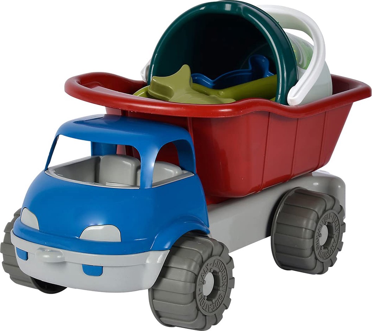 Androni -Eimer -Set mit Spitzen -LKW -Recycling -Plastik, 6dlg.