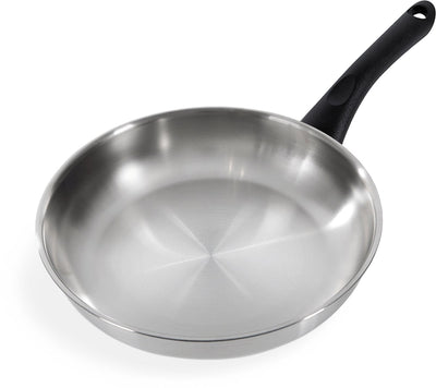 BK Bold Bratpfanne 24 cm – ohne PFAS-freie Antihaftbeschichtung – Induktionsbratpfanne – Bratpfanne aus Edelstahl – Kaltgriffe – ofenfest bis 160 °C – Kaltgriffe – ohne Deckel – Silber