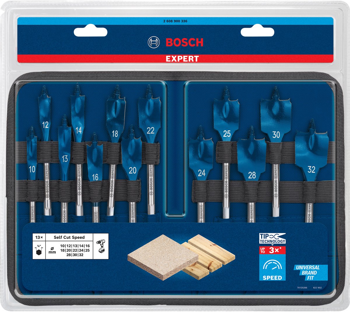 Bosch Professional - Expert Self Cut Speed Schnellbohrer-Set 10 12 13 14 16 18 20 22 24 25 28 30 32 mm 13-tlg