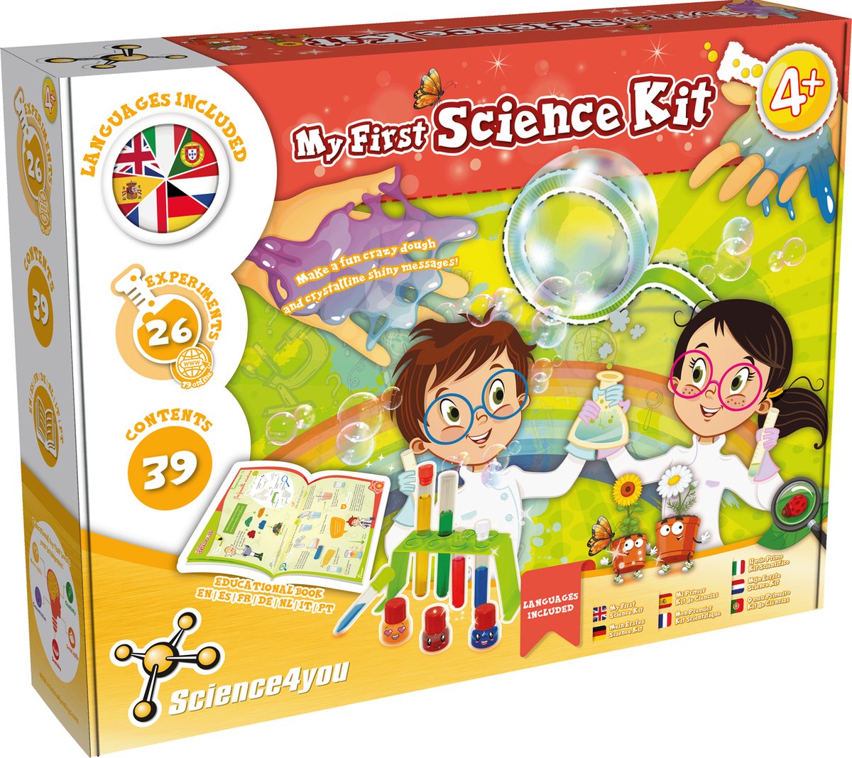 Science 4 you science4you mein erstes Wissenschaftsset – Experimentierset – Wissenschaftsspiel – Experimentierbox mit vielen Chemieexperimenten – Laborspielzeug – ab 4 Jahren