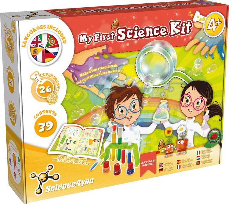 Science 4 you science4you mein erstes Wissenschaftsset – Experimentierset – Wissenschaftsspiel – Experimentierbox mit vielen Chemieexperimenten – Laborspielzeug – ab 4 Jahren