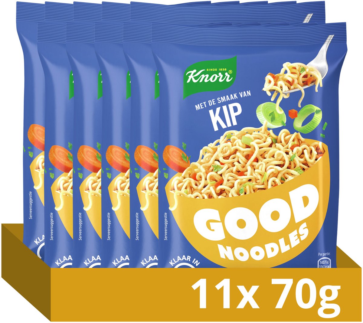 Knorr gute Nudeln - Huhn - ohne künstliche Farb- und Konservierungsstoffe - 11 x 70 g