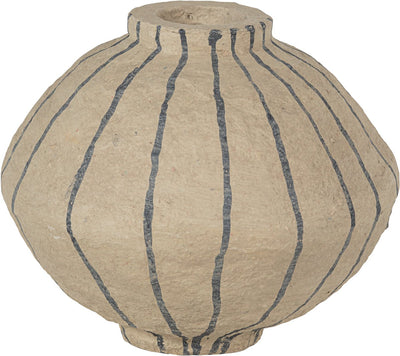 Woood Karo-Dekorationsvase – Pappmaché – Sand – 30 x 35 x 35 cm