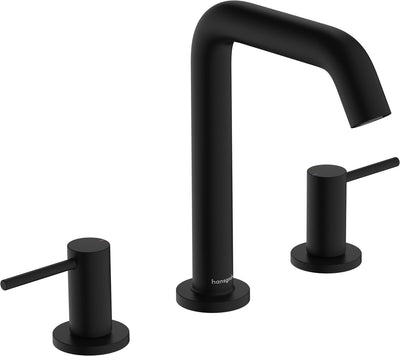 Hansgrohe tecturis s – Waschtischarmatur – 3-Loch-Version – mit Ablassschraube – Größe 150 mm – mattschwarz
