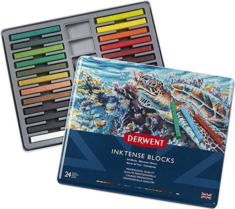 Derwent Inktense Blocks Farbstifte – 24 Stück in einer Dose