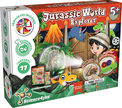 Science 4 You Science4You Jurassic World Explorer – Sprachkit – Dino-Projektor, Fossilienausgrabung, Vulkanausbruch – für Kinder ab 5 Jahren