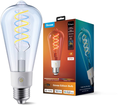 Govee Smart Edison-Glühlampe E27 Matt RGB-Farben und Warmweiß – RGBWW – ST19 – 1 Packung