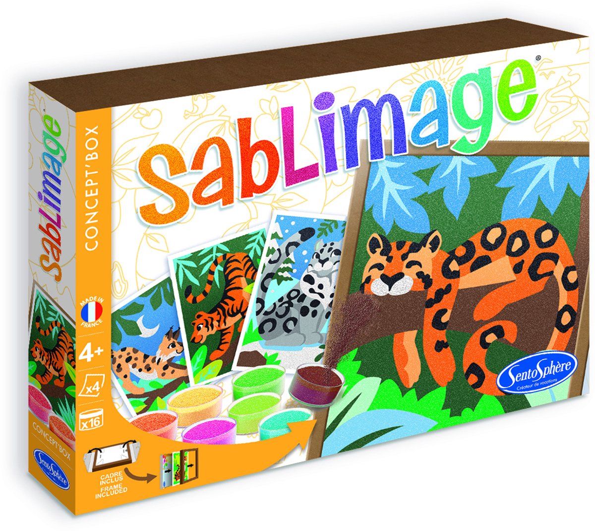 Sentosphère Sandkunst-Bastelset Wildkatzen – kreative Spielbox.