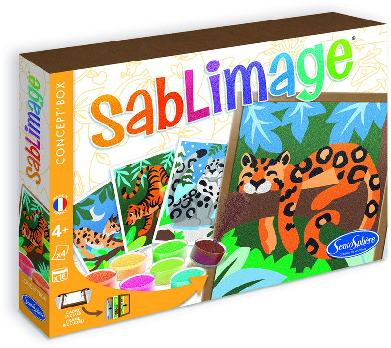 Sentosphère Sandkunst-Bastelset Wildkatzen – kreative Spielbox.