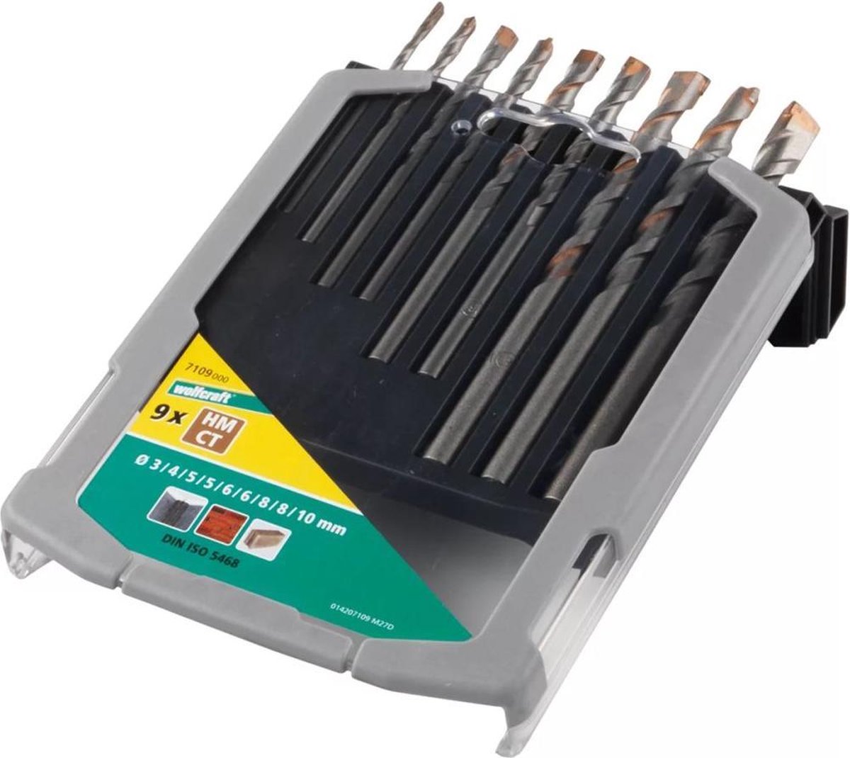 Wolfcraft - Bohrerset für Beton - ø 3 bis 10 mm - Bohrerset 9-teilig - 7109000