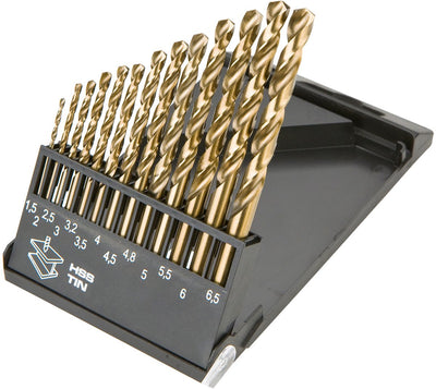 Graphit – Bohrerzubehör – wietła HSS-Zinn 1,5–6,5 mm – Set mit 13 Stück