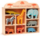 Tender Leaf Toys Tender Leaf Holztiere – Satz Safaritiere – 8 verschiedene Figuren – mit Ausstellungsregal – 3 Jahre