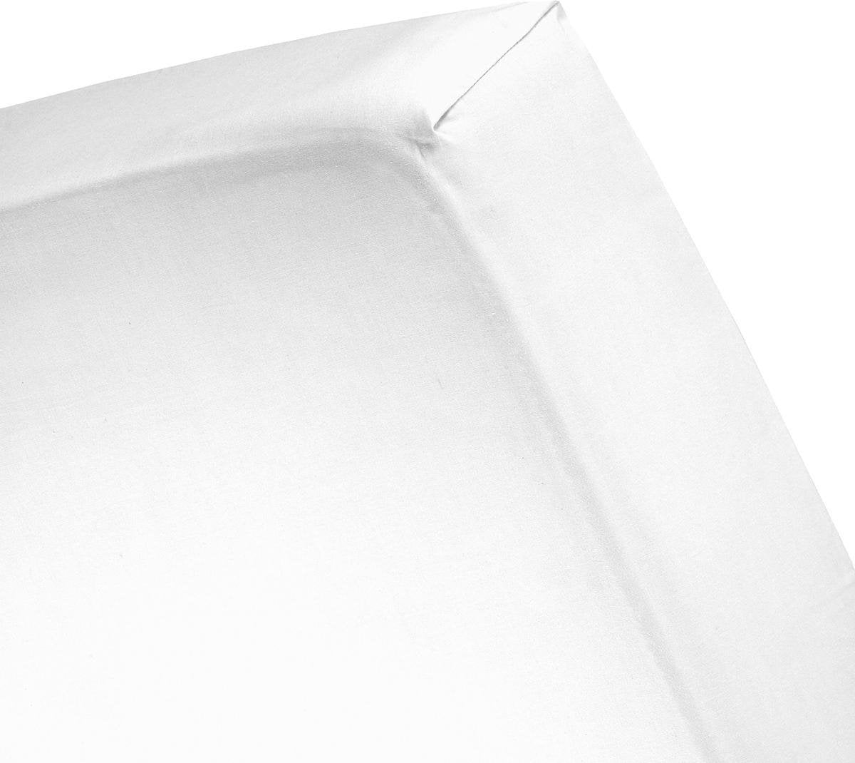 Cinderella Wochenend-Spannbettlaken – geeignet für Boxspringbetten – Baumwolle – 180 x 210 cm – bis 35 cm Matratzenhöhe – weiß