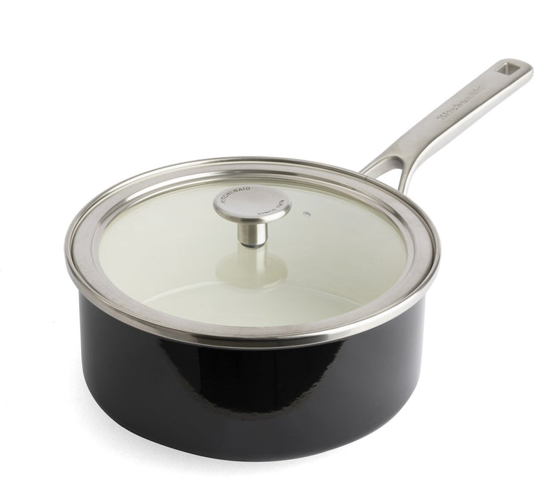 Kitchenaid Emaille-Kochtopf mit Stahlkern, 20 cm, 2,4 l – Onyxschwarz – Induktion – PFAS-frei