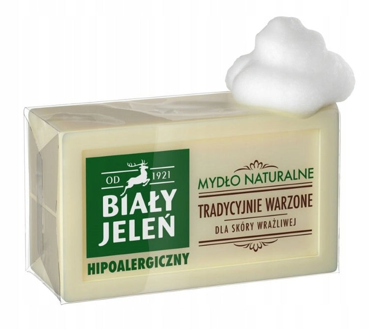 Biały jeleń Hipoallergen – natürliches Seifenstück – bezzapachig – 150 g – vegan