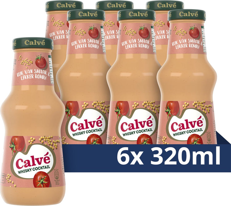 Calvé-Sauce – Whisky-Cocktail – köstlich zu all Ihren Snacks, zum Grillen oder für Gourmets – 6 x 320 ml