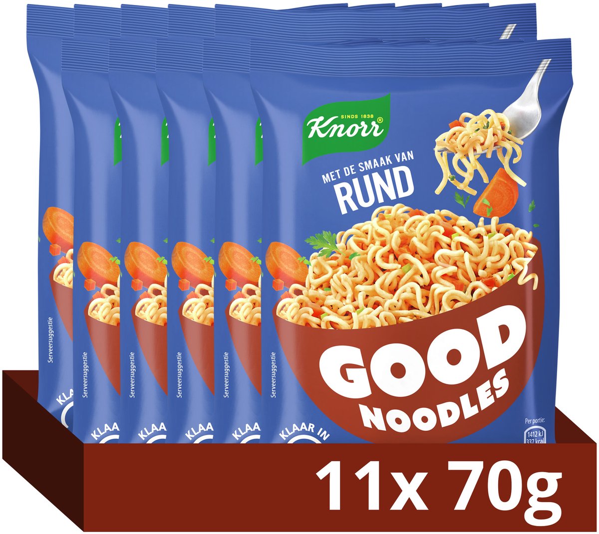 Knorr gute Nudeln - Rindfleisch - ohne künstliche Farb- und Konservierungsstoffe - 11 x 70 g