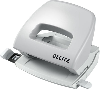 Leitz nexxt Mini-Lochstanzer – stanzt bis zu 16 Blatt – für Ordner und Ringbücher – ideal für den Home-Office-Heimarbeitsplatz – weiß