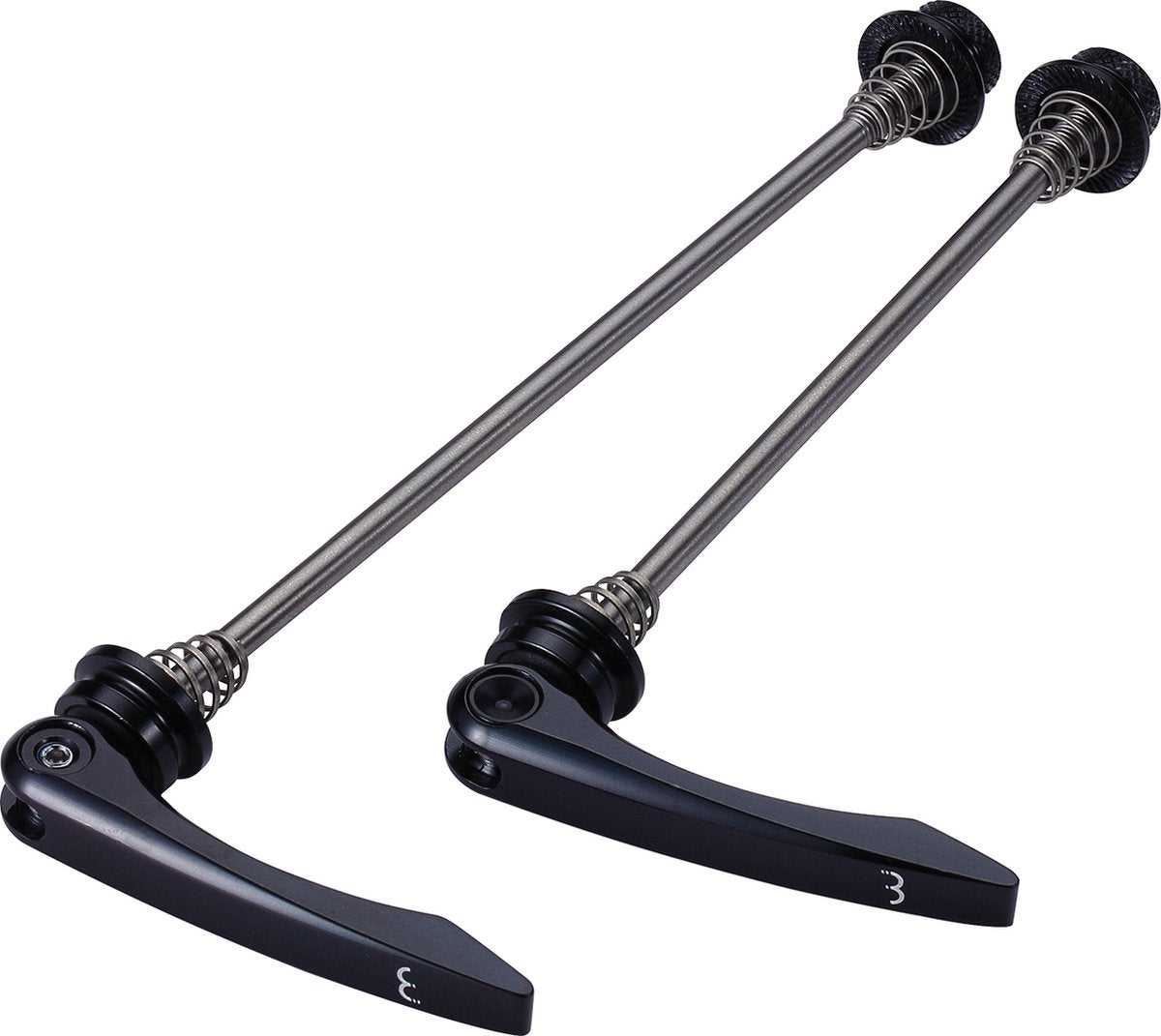 BBB Cycling Schnellspanner-Set Lightblock – leichtes Schnellspanner-Fahrrad-Vorder- und Hinterrad – Titan – 100 mm 130 mm – BQR-11