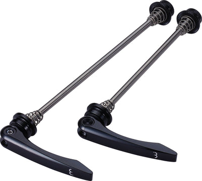 BBB Cycling Schnellspanner-Set Lightblock – leichtes Schnellspanner-Fahrrad-Vorder- und Hinterrad – Titan – 100 mm 130 mm – BQR-11