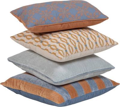 Woood Lira-Kissen – Blau-Orange – 4er-Set
