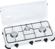 Campart Campingkocher KO-6383 – Campingkocher 3 Brenner – Gaskocher mit Edelstahlbrenner – Weiß