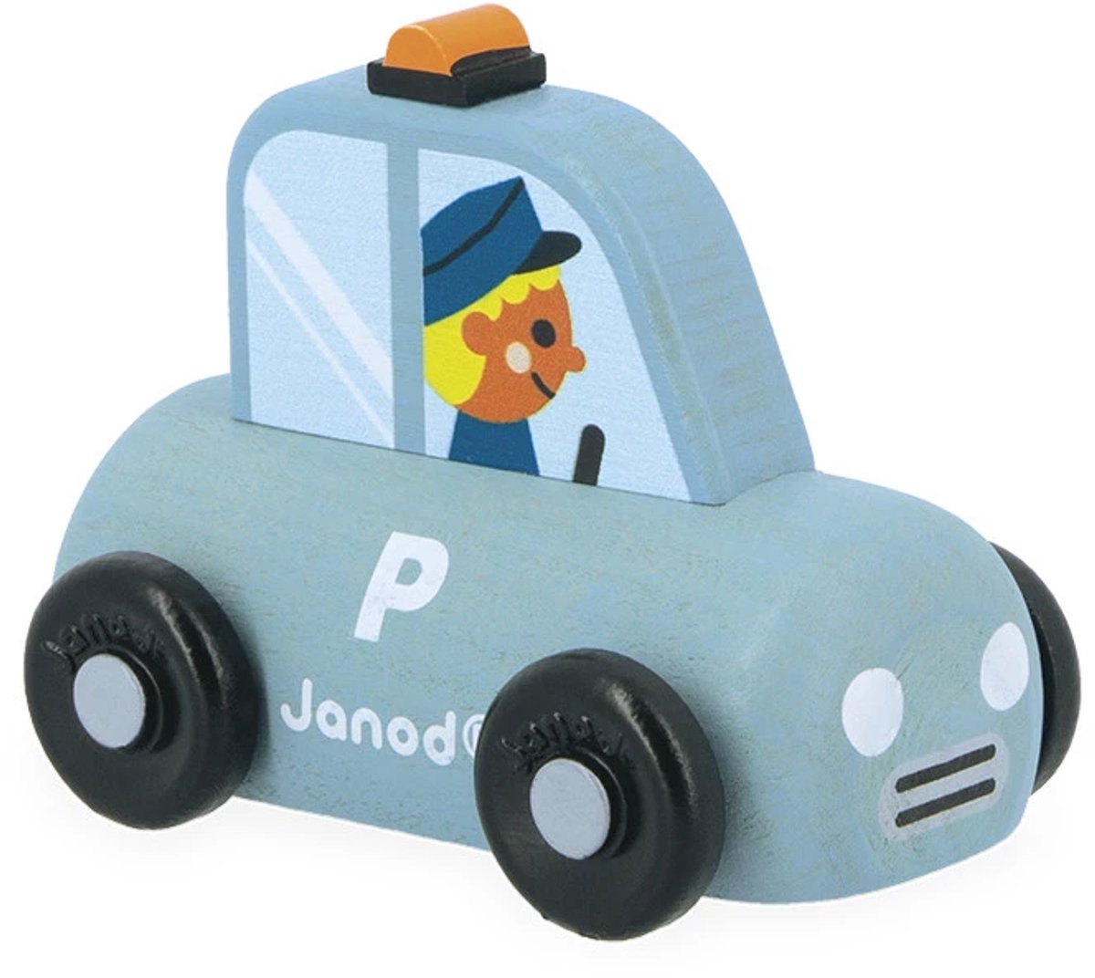Janod - Straßenkreuzung - Polizeiauto aus Holz