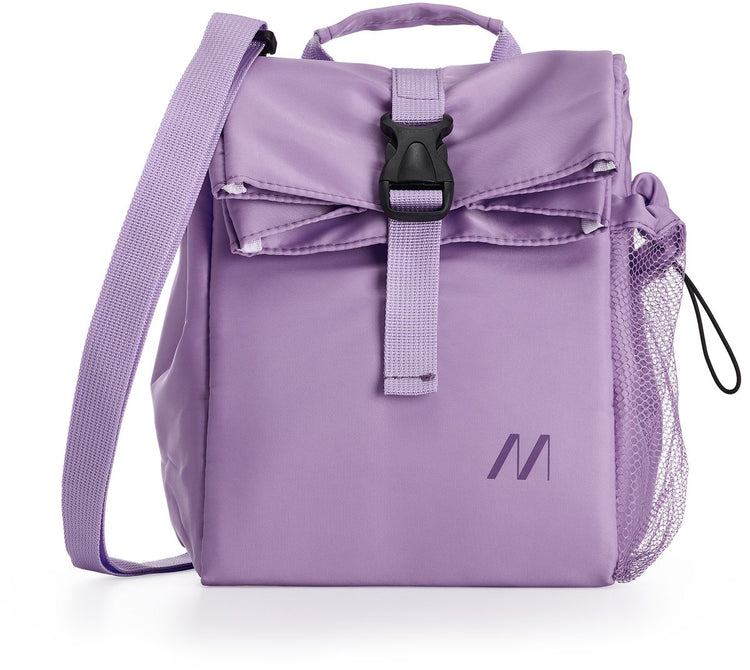 Muitomas Kühltasche 8 Liter – Wärmeisolierung – ein zentrales Fach – Seitentasche für Flasche – verstellbarer Schultergurt – violett