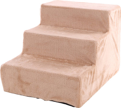 Flamingo-Treppe für Hunde, einfache Stufe, beige – 45 cm L x 60 cm B x 40 cm H, effizientes und schönes Design, robust und langlebig, abnehmbarer Reißverschluss und waschbar bei 30 °C