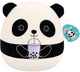 Squishmallows – mittlerer Plüsch – (Stanley – Schwarz-Weiß-Panda mit Boba) – 30 cm