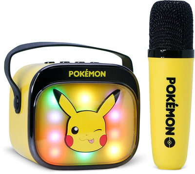 Otl Technologies Pokémon – Karaoke-Set für Kinder – kabelloses Mikrofon und Lautsprecher – mit Lichteffekten – Sprachverzerrung