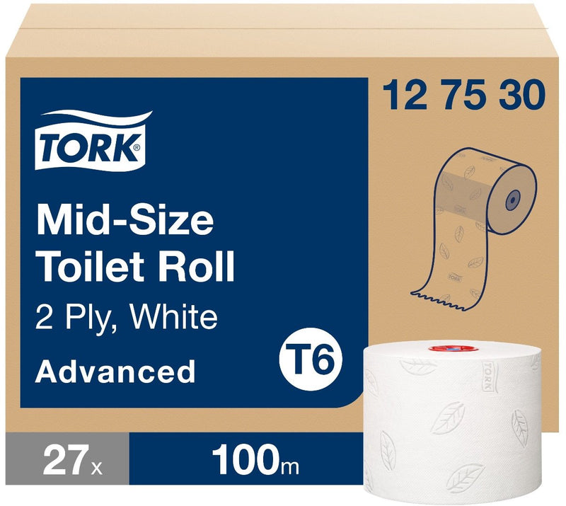 Toilettenpapier Tork T6 Advanced 2-lagig weiß