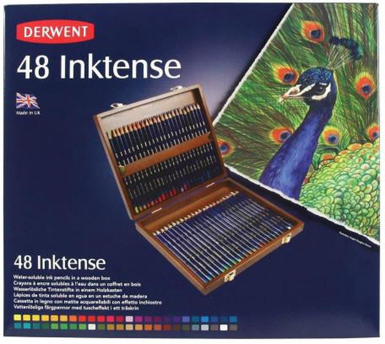 Derwent – Inktense-Bleistift-Holzbox mit 48 Bleistiften