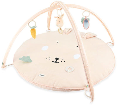 Trixie Spielmatte Aktivität Arch Mrs. Kaninchen – Spielbogen für Babys – weicher Aktivitätsbogen – Kaninchen-Spielmatte – rosa