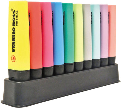 Stabilo Boss Original Pastell-Textmarker-Schreibtischset – 10-tlg.