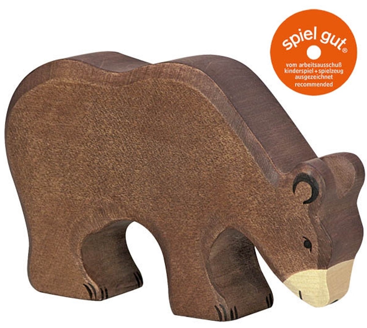 Holztiger Wildnis - Braunbär fressend - 15x3x11cm - Holzfigur - handgefertigt