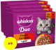 Whiskas Katzenfutter – Erwachsene ab 1 Jahr – Duo-Klassiker-Variationen, Gelee – 4 x 12 x 85 g