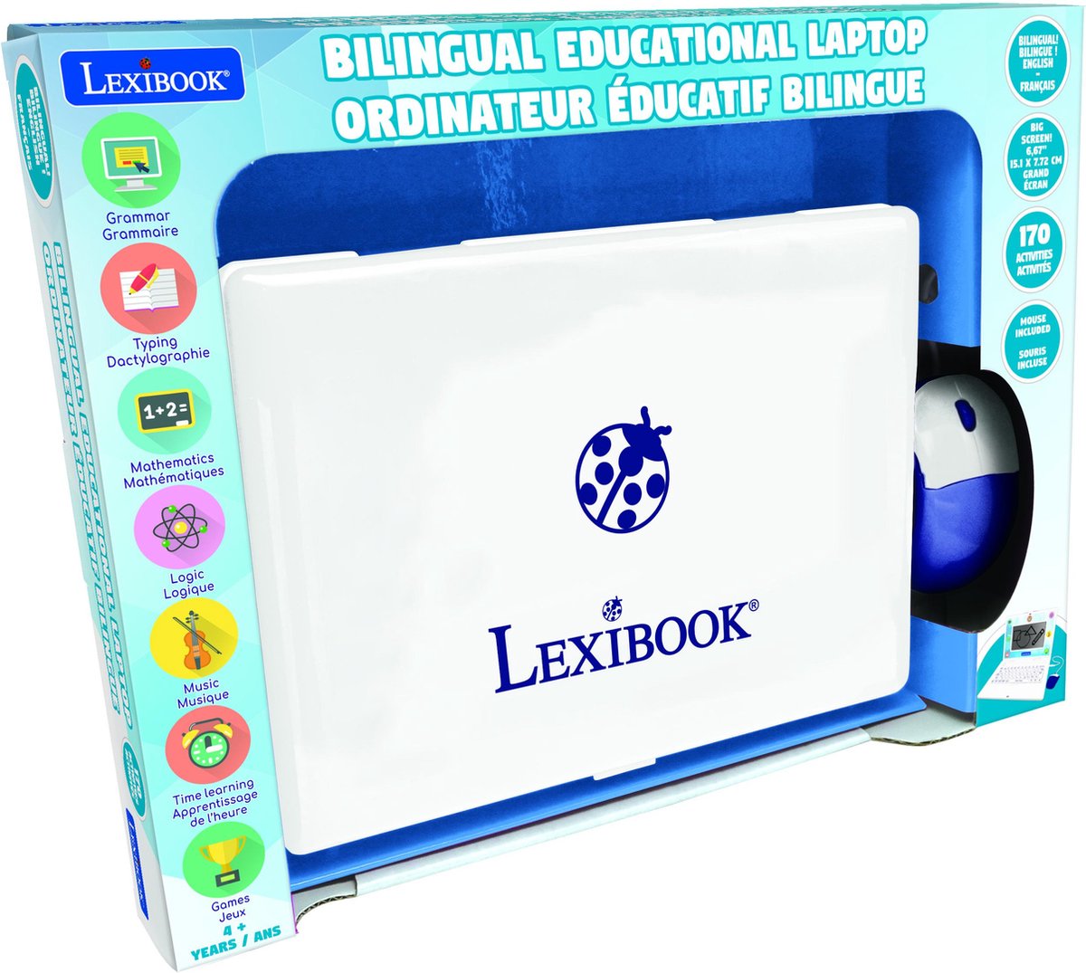 Lexibook tragbares 6,7-Zoll-Lehrbuch für Englisch und Französisch