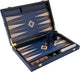 Longfield Backgammon 15 Blau, Walnuss-Ahorn-Trangle -