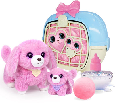Moose Toys Scruff A Luvs – geheimnisvolles Kuschelspielzeug für Mama und Baby in der Trage – Hundefamilien-Spielset