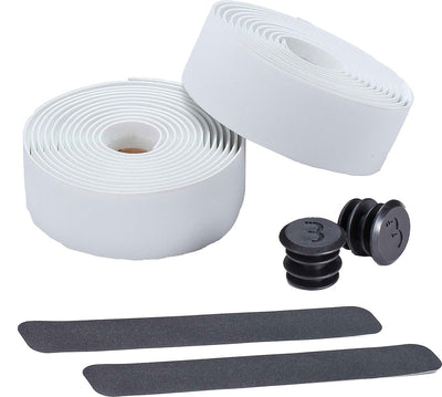 Bbb Cycling Lenkerband Rennrad – selbstklebendes Lenkerband mit Stretchmaterial – rutschfest – Länge: 200 cm – Dicke: 2 mm – inklusive Lenkerkappen – weiß – Rennband BHT-01