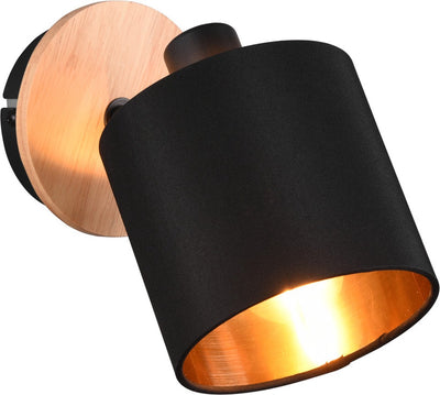 Rl Live Your Light Reality Tommy Spot – Holzfarbe – exkl. 1 x e14 - rund - schwarz-gold