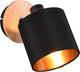 Rl Live Your Light Reality Tommy Spot – Holzfarbe – exkl. 1 x e14 - rund - schwarz-gold