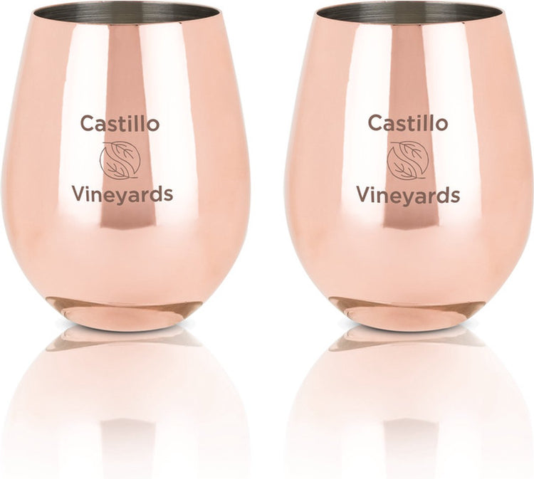 Viski Weinglas ohne Stiel – Edelstahl – 532 ml – kupferfarben – 2er-Set