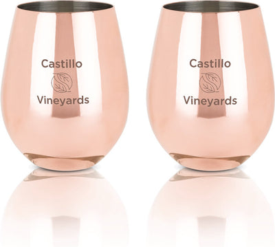 Viski Weinglas ohne Stiel – Edelstahl – 532 ml – kupferfarben – 2er-Set