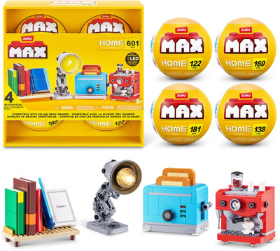 Max Zuru Hausbauset – Bücher, Kaffee, Toaster und Lampe – 4er-Pack
