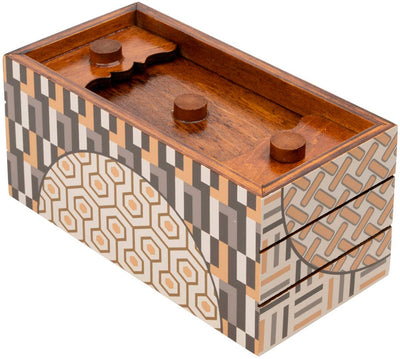 Philos Puzzle-Box Herbst – geheimes Denksport-Geschenk aus Holz.