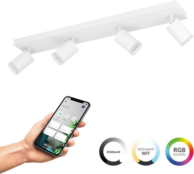 Eglo connect.z melitello-z Smart Spot – LED – 68 cm – Weiß – einstellbares RGB-Weißlicht – dimmbar – ZigBee