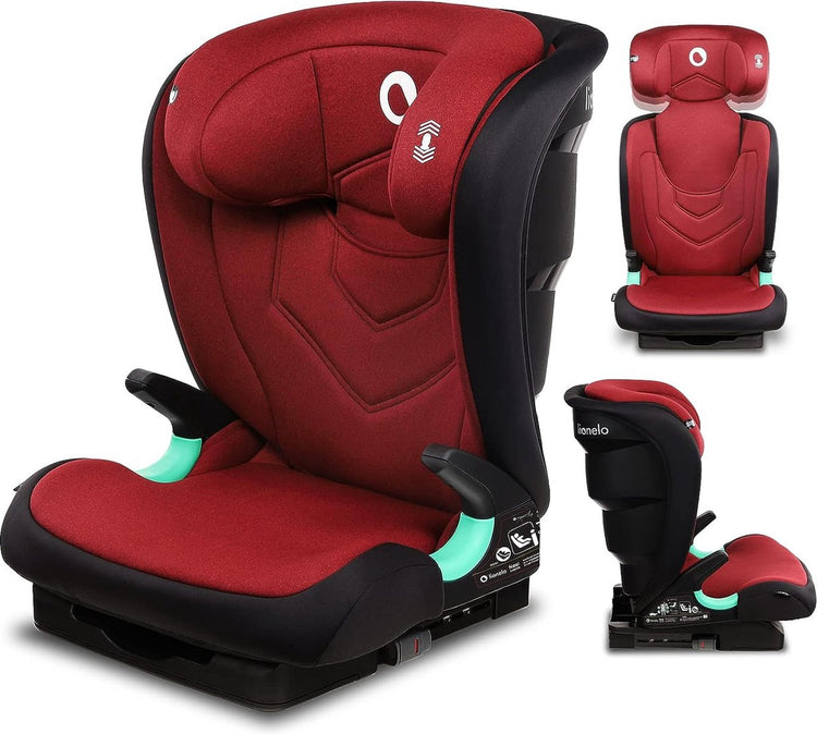 Lionelo Neal i-Size Premium Autositz 100-150 cm – Isofix – verstellbare Kopfstütze (14 Positionen) – Belüftungssystem – Seitenschutz – i-Size zugelassen – waschbarer Bezug – wächst mit bis zu 12 Jahren – inklusive Kinderkarte
