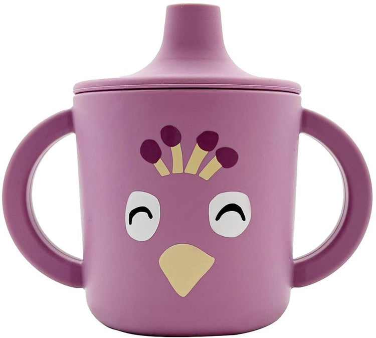 Trixie | Trinkbecher - mrs. Pfau - Trinkbecher für Babys - Anti-Klecks-Becher - für Babys ab 4 Monaten - Silikon - spülmaschinenfest
